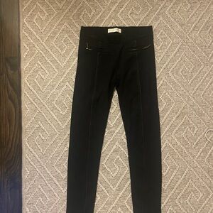 Zara Girls Black Leggings With Zipper Pockets